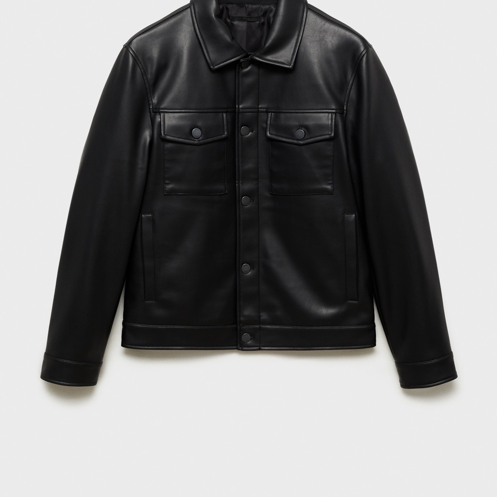 Men's Black Leather Jacket LIKE NEW
